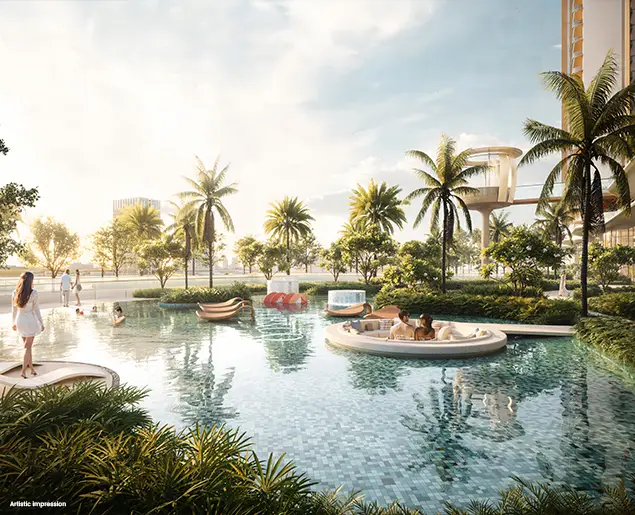 M3M Jacob & Co Residences — landscaped pool deck